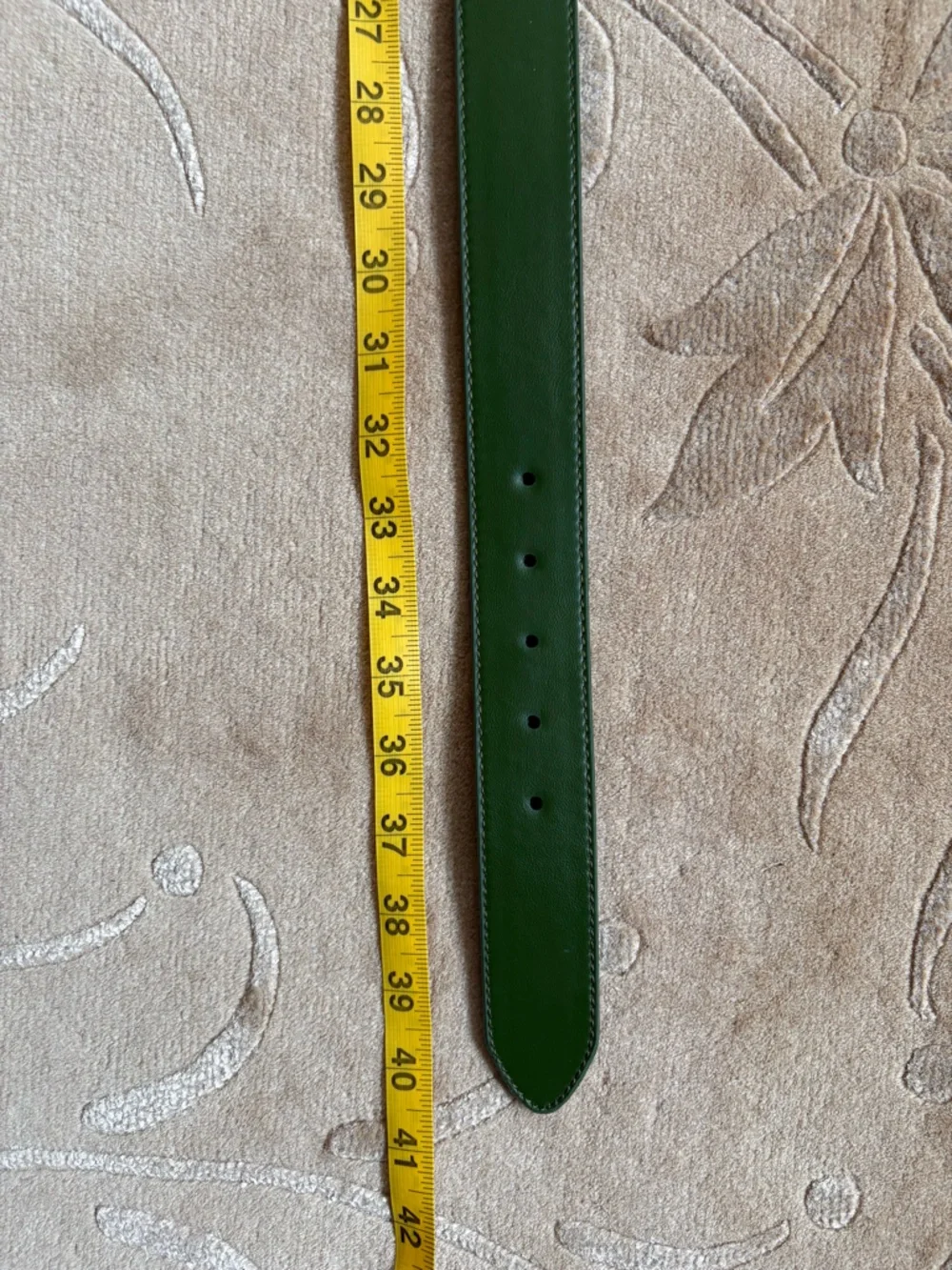 EUC, Green Vegan Cactus Leather Belt, 1 1/2” x 40”